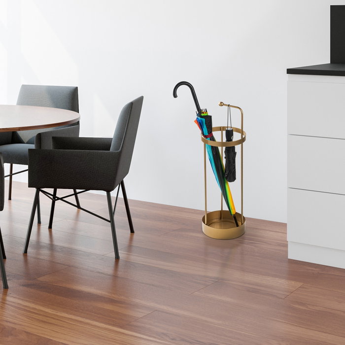 Aberto Design Paragüero Metálico Dorado